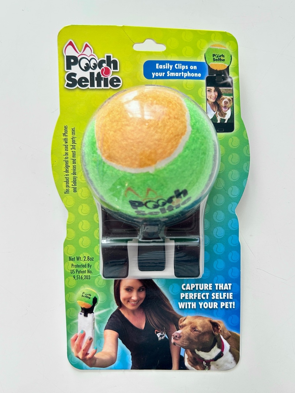 Pooch Selfie Dog Training Tennis Ball Smart Phone Attachment Photo Taking